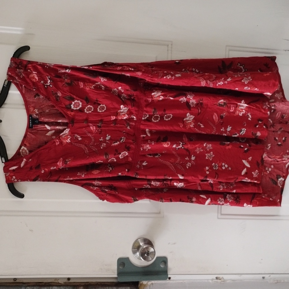 {$10 BUNDLED} TORRID Brick Red Orange Hi-Lo Sleeveless Blouse(CS)